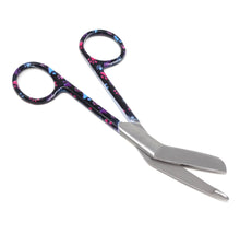 Load image into Gallery viewer, Stainless Steel 5.5&quot; Bandage Lister Scissors for Nurses &amp; Students Gift, Black Multi Paws Handle
