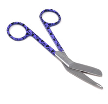 Load image into Gallery viewer, Stainless Steel 5.5&quot; Bandage Lister Scissors for Nurses &amp; Students Gift, Purple Black Paws Handle
