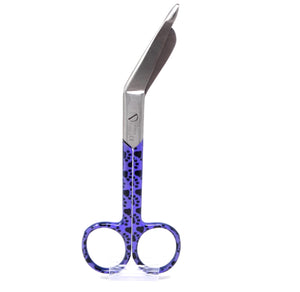 Stainless Steel 5.5" Bandage Lister Scissors for Nurses & Students Gift, Purple Black Paws Handle