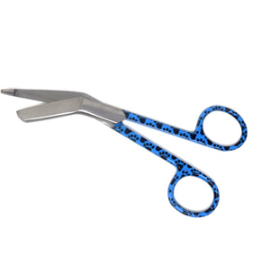 Stainless Steel 5.5" Bandage Lister Scissors for Nurses & Students Gift, Blue Black Paws Handle