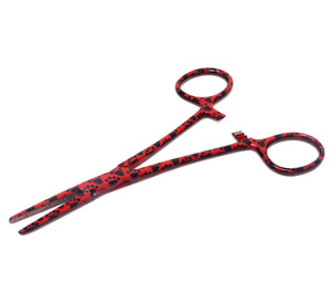 Dog Cat Ear Cleaning Forceps 5.5" STR Pet Hair Pulling Clamp Tweezers Grooming, RED Paws