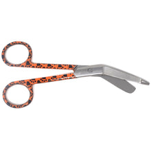 Load image into Gallery viewer, Stainless Steel 5.5&quot; Bandage Lister Scissors for Nurses &amp; Students Gift, Orange Black Paws Handle
