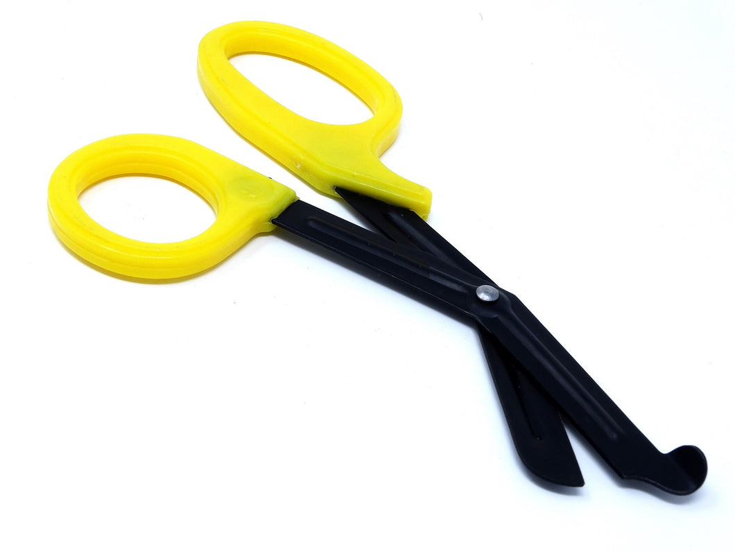 Yellow Handle with Fluoride Coated Black Blades Trauma Shears 7.25