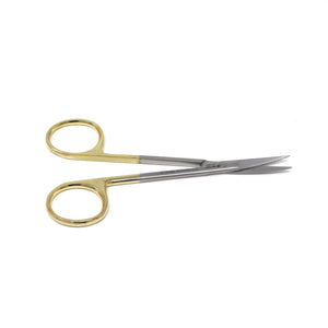 4.5" Sharp Curved Tip Craft Applique Embroidery Scissors, Stainless Steel Thread Clippers, Gold Rings