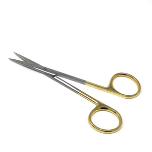 4.5" Sharp Straight Tip Craft Applique Embroidery Scissors, Stainless Steel Thread Clippers, Gold Rings