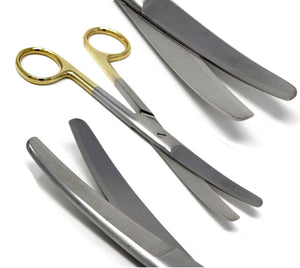 TC Dissecting Scissors, Blunt/Blunt. 6.5", Curved, Stainless Steel