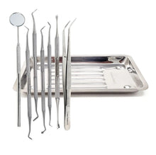 Load image into Gallery viewer, 8 Pcs Dental HOLLENBACK Amalgam Carver Wax Instruments with Scaler Tray, Stainless Steel
