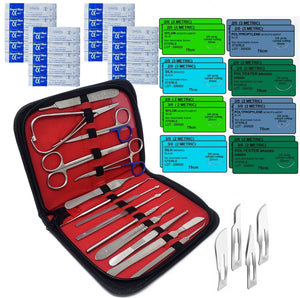 71 Pcs Minor Surgery Training Instruments Surgical Kit with Sutures for Medical and Veterinary Students
