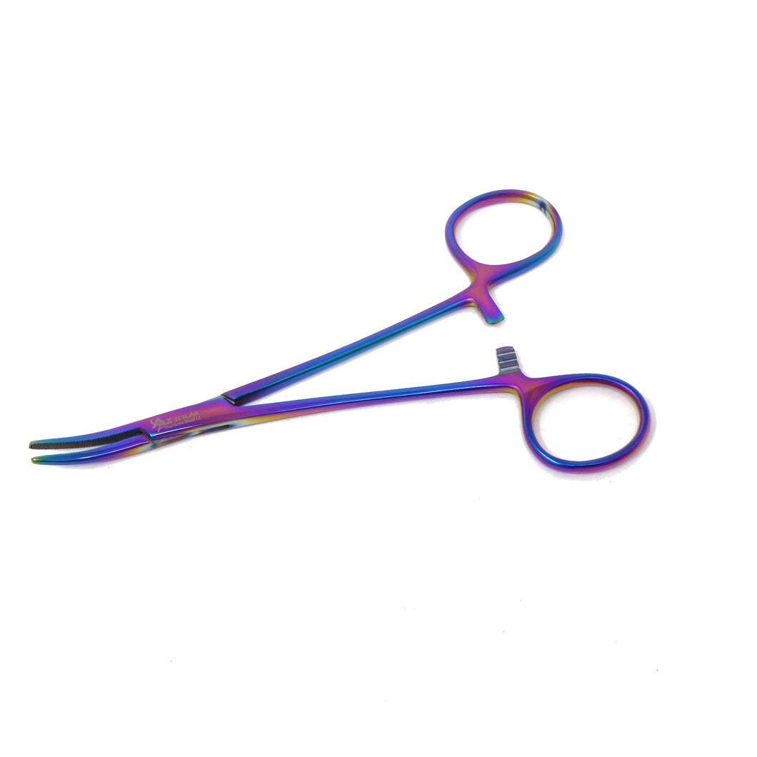 Pet Ear Hair Pulling Serrated Ratchet Forceps, Stainless Steel Grooming Tool, Multicolor 5.5