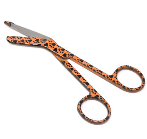 Stainless Steel 5.5" Bandage Lister Scissors for Nurses & Students Gift, Orange Black Paws