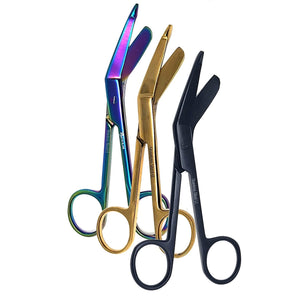 Set of 3 Bandage Lister Scissors 5.5" Assorted Patterns Stainless Steel - PK 18