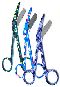 Set of 3 Bandage Lister Scissors 5.5" Assorted Patterns Stainless Steel - PK 3
