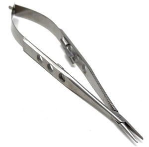 Castroviejo Needle Holder 5.5" Straight, Fenestrated Flat Handle