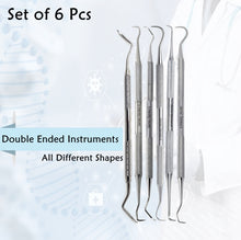 Load image into Gallery viewer, 6 Pcs Dental Sickle Scalers Anterior Posterior Double Ended Periodontal Stainless Steel Intruments
