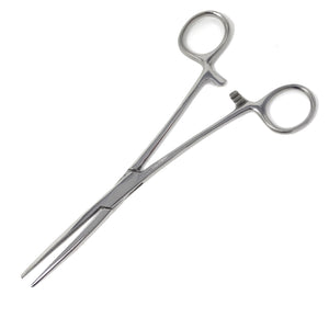 Pet Ear Hair Pulling Serrated Ratchet Forceps, Stainless Steel Grooming Tool, Silver 10" Straight