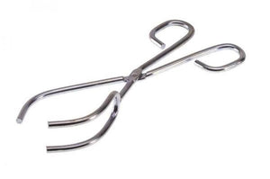 STAINLESS STEEL 3-PRONG TONGS, JUSTUS-STYLE,  9.5"