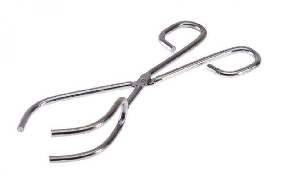 STAINLESS STEEL 3-PRONG TONGS, JUSTUS-STYLE,  9.5