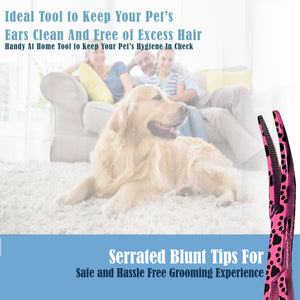 Dog Cat Ear Cleaning Forceps 5.5" CRV Pet Hair Pulling Clamp Tweezers Grooming, PINK Paws