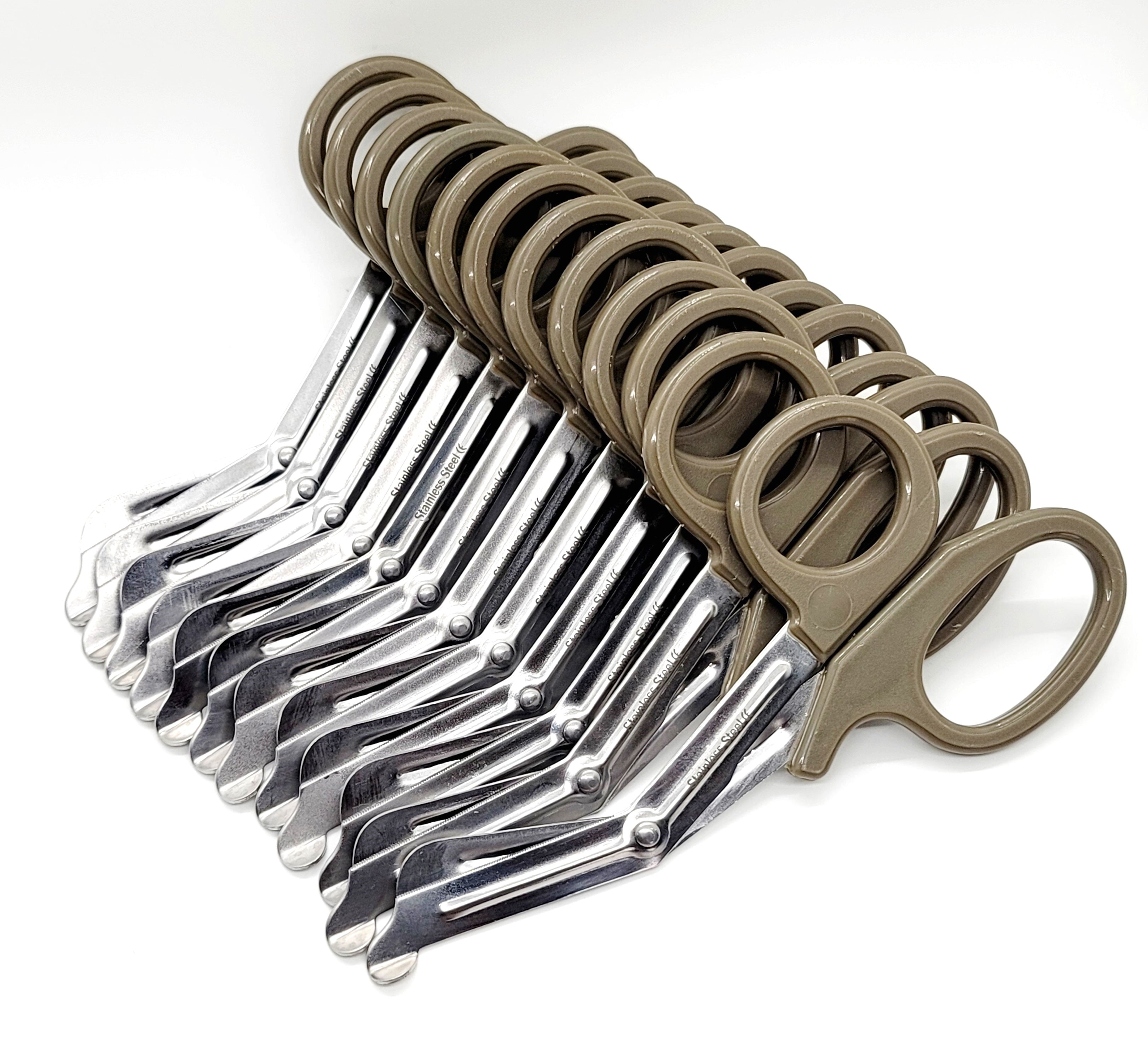 10-Pack EMT Shear Scissors For Bandages – Paramedic & EMS Supplies With Plastic Probe, 5.5"