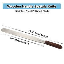 Load image into Gallery viewer, Stainless Steel Lab Spatula with Wooden Handle, 10&quot; Blade, 1.5&quot; Blade Width,  15.2&quot; Total Length
