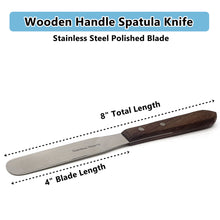 Load image into Gallery viewer, Stainless Steel Lab Spatula with Wooden Handle, 4&quot; Blade, 0.62&quot; Blade Width, 8&quot; Total Length
