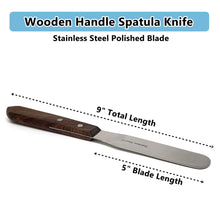 Load image into Gallery viewer, Stainless Steel Lab Spatula with Wooden Handle, 5&quot; Blade, 0.88&quot; Blade Width, 9.08&quot; Total Length
