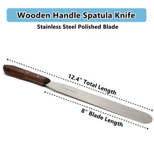 Load image into Gallery viewer, Stainless Steel Lab Spatula with Wooden Handle, 8&quot; Blade, 1.25&quot; Blade Width, 12.4&quot; Total Length
