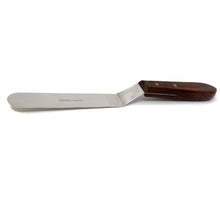 Load image into Gallery viewer, Cake Decorating Angled Icing Spatula, Stainless Steel 8&quot; Offset Polished Blade Knife, Wood Handle
