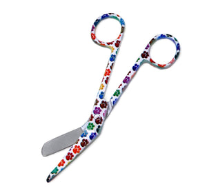 Stainless Steel 5.5" Bandage Lister Scissors for Nurses & Students Gift, White Multi Paws