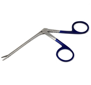 Premium Quality Ear Wax Removing Removal Forceps 3.5" Shank, With Metallic Blue Handle, Serrated Jaws