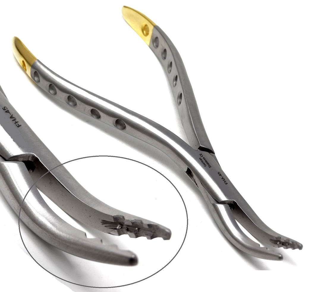 Dental Extraction forceps FHA-45, Gold Handle, Stainless Steel