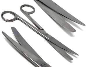 Lab Dissecting Scissors, Sharp/Blunt, 4.5", Curved, Stainless Steel