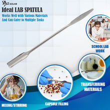 Load image into Gallery viewer, Stainless Steel Double Ended Micro Lab Spatula Sampler, Semi Circle Scoop Spoon &amp; Tapered Arrow End, 7&quot; Length
