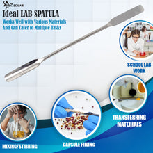 Load image into Gallery viewer, Stainless Steel Double Ended Micro Lab Scoop Spoon Half Rounded &amp; Flat End Spatula Sampler, 7&quot; Length

