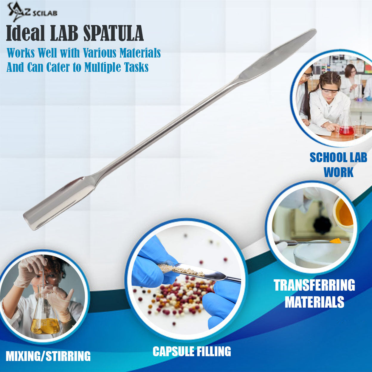 2Pcs Silver Stainless Steel Lab Spatula, Lab Laboratory Mini Double-Ended Spatula, Lab Mini Double Ended Spatula, Micro Spatula, Semi-Micro Shovel Tapered Arrow End Flat Ends,Lab Utensils,Lab Spatulas