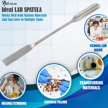 Load image into Gallery viewer, Stainless Steel Double Ended Micro Lab Scoop Spoon Half Rounded &amp; Flat End Spatula Sampler, 6&quot; Length
