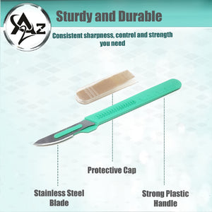 Disposable Scalpels #23, 10/bx Carbon Steel Blades, Plastic Handle