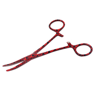 Dog Cat Ear Cleaning Forceps 5.5" CRV Pet Hair Pulling Clamp Tweezers Grooming, RED Paws