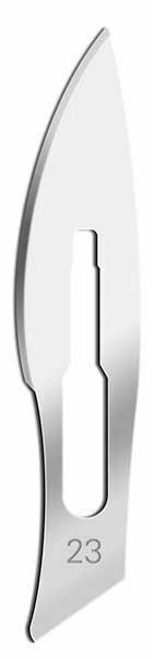 Surgical Scalpel Blades #23, Sterile, Carbon Steel Blade, 100/BX