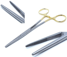 Load image into Gallery viewer, Gold Handle Kelly Hemostat Forceps 5.5&quot; Straight, Premium
