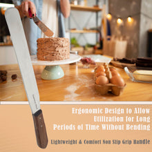 Load image into Gallery viewer, Stainless Steel Spatula Kitchen Utensil Chefs Knives Baking Tool - 12&quot; Polished Blade, Wood Handle
