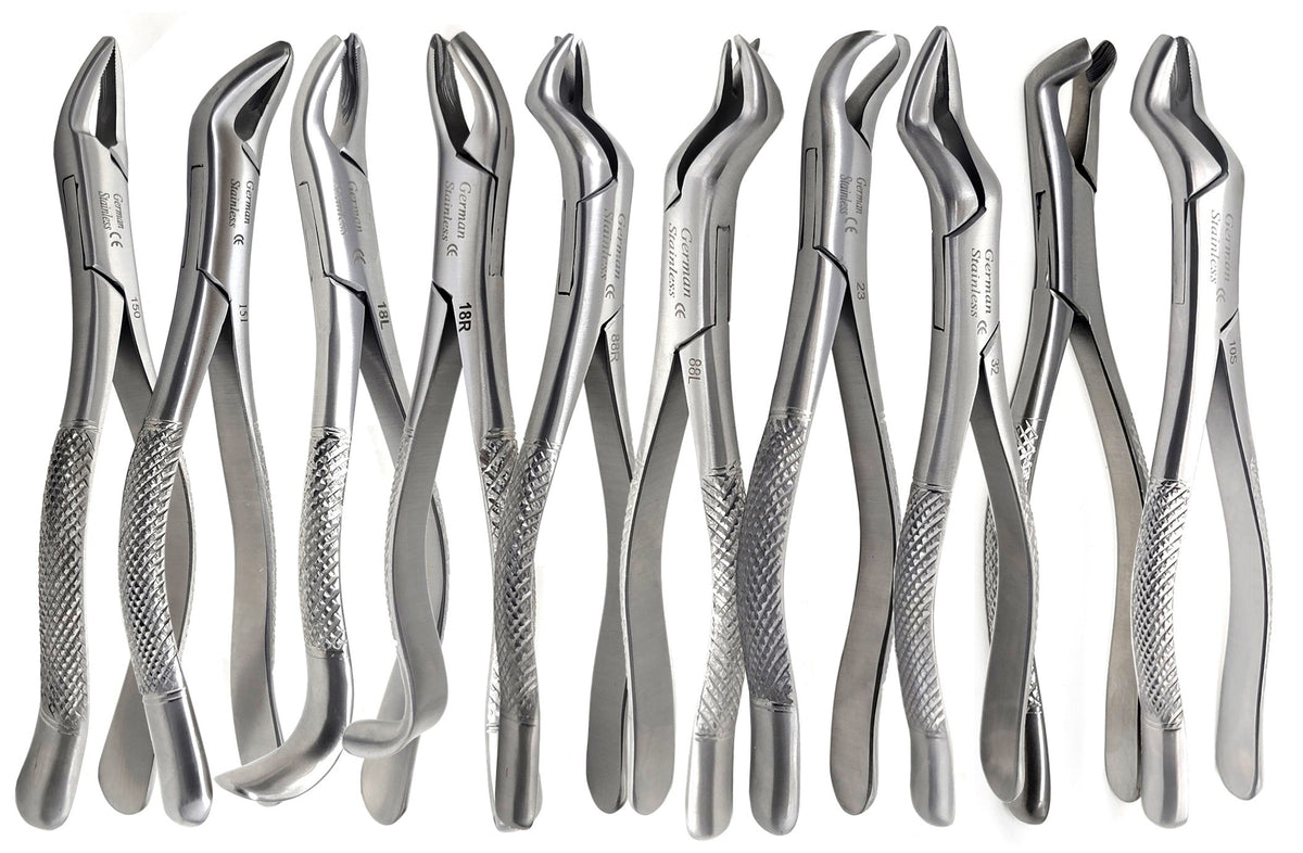 10/pk Dental Extracting Extraction Forceps Set Satin, Premium Grade St ...