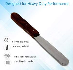 Stainless Steel Spatula Kitchen Utensil Chefs Knives Baking Tool - 4" Polished Blade, Wood Handle