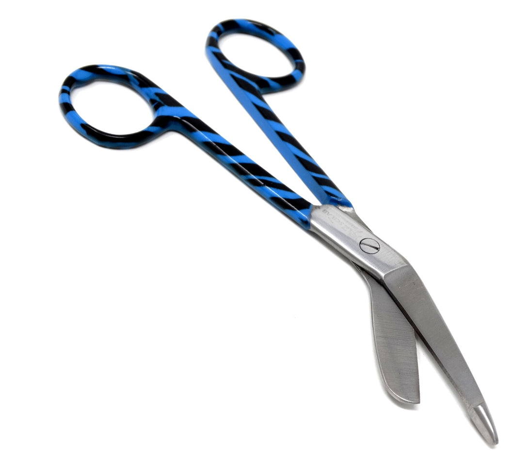 Blue Zebra Pattern Handle Color Lister Bandage Scissors 5.5