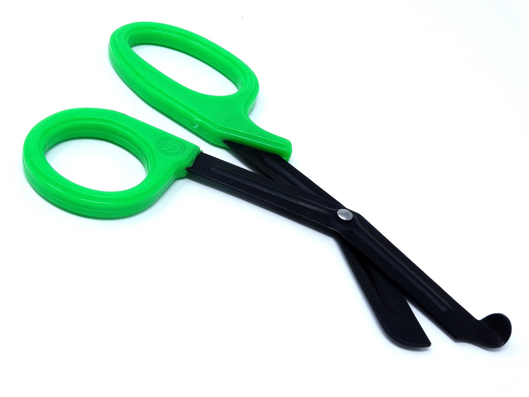 Green Handle with Fluoride Coated Black Blades Trauma Shears 7.25