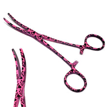 Load image into Gallery viewer, Dog Cat Ear Cleaning Forceps 5.5&quot; CRV Pet Hair Pulling Clamp Tweezers Grooming, PINK Paws
