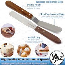 Load image into Gallery viewer, Cake Decorating Angled Icing Spatula, Stainless Steel 7&quot; Offset Polished Blade Knife, Wood Handle
