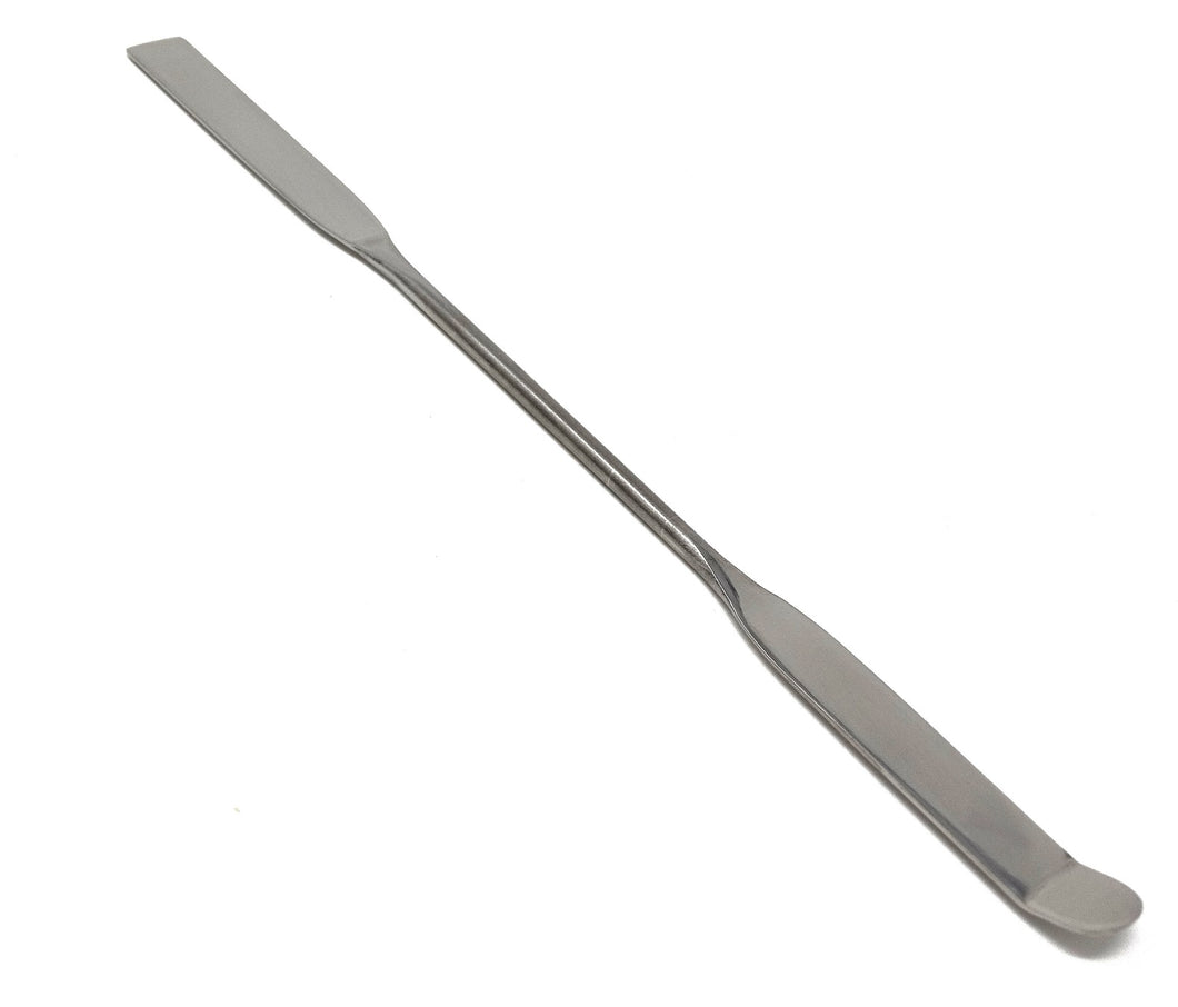 Stainless Steel Double Ended Micro Lab Spatula Sampler, Square & Round Angled End, 8