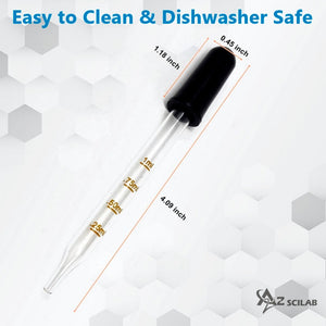 Glass Pipettes Graduated Droppers Set of 17 Pcs with Rubber Heads Lab –  A2ZSCILAB