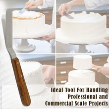 Load image into Gallery viewer, Cake Decorating Angled Icing Spatula, Stainless Steel 4&quot; Offset Polished Blade Knife, Wood Handle
